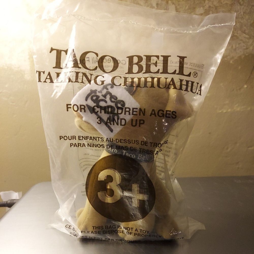 Vintage Taco Bell Talking Plush Chihuahua Dog Yo Quiero Taco Bell New Sealed